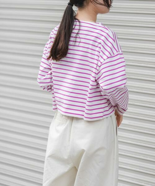 URBAN RESEARCH DOORS / アーバンリサーチ ドアーズ Tシャツ | FORK&SPOON　クロップドボートネックボーダー | 詳細4