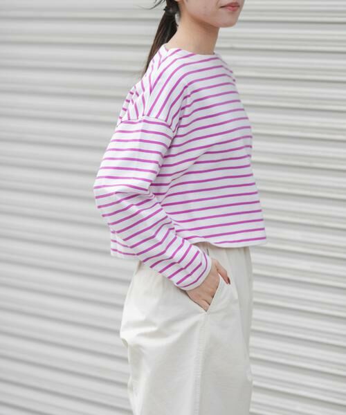 URBAN RESEARCH DOORS / アーバンリサーチ ドアーズ Tシャツ | FORK&SPOON　クロップドボートネックボーダー | 詳細5