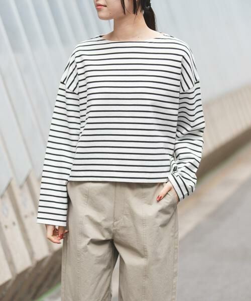 URBAN RESEARCH DOORS / アーバンリサーチ ドアーズ Tシャツ | FORK&SPOON　クロップドボートネックボーダー | 詳細14