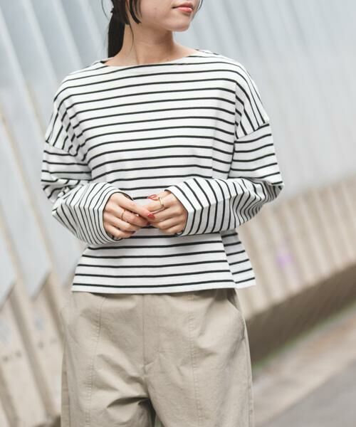 URBAN RESEARCH DOORS / アーバンリサーチ ドアーズ Tシャツ | FORK&SPOON　クロップドボートネックボーダー | 詳細19