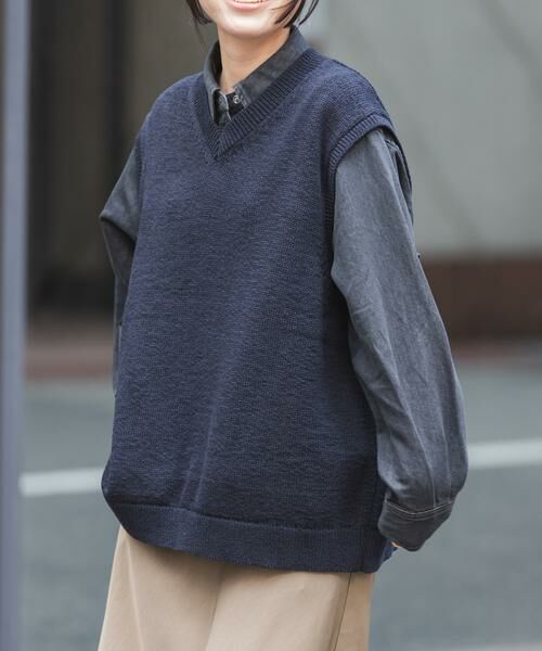 URBAN RESEARCH DOORS / アーバンリサーチ ドアーズ ベスト | FORK&SPOON　テープヤーンVネックニットベスト | 詳細1