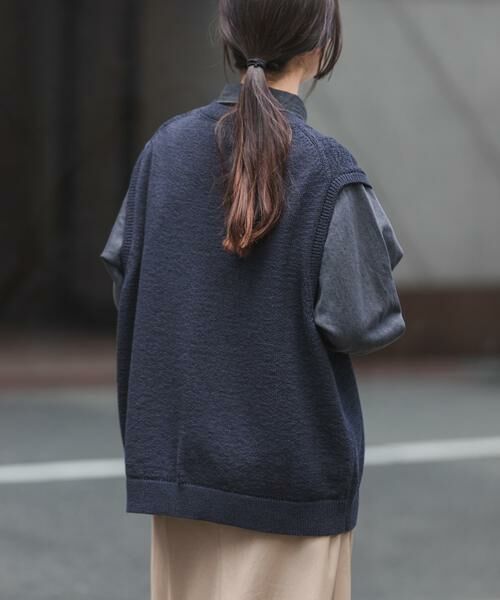 URBAN RESEARCH DOORS / アーバンリサーチ ドアーズ ベスト | FORK&SPOON　テープヤーンVネックニットベスト | 詳細3