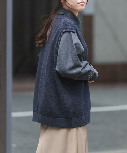 URBAN RESEARCH DOORS / アーバンリサーチ ドアーズ ベスト | FORK&SPOON　テープヤーンVネックニットベスト | 詳細4