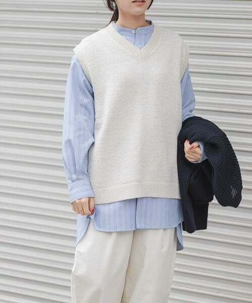 URBAN RESEARCH DOORS / アーバンリサーチ ドアーズ ベスト | FORK&SPOON　テープヤーンVネックニットベスト | 詳細9