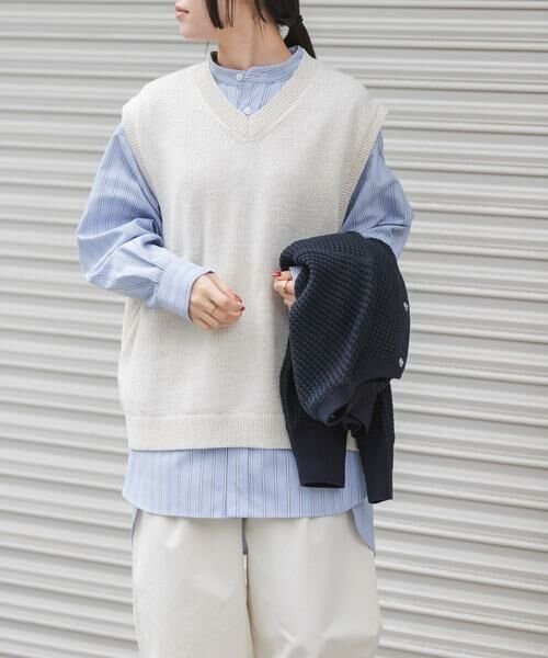 URBAN RESEARCH DOORS / アーバンリサーチ ドアーズ ベスト | FORK&SPOON　テープヤーンVネックニットベスト | 詳細11
