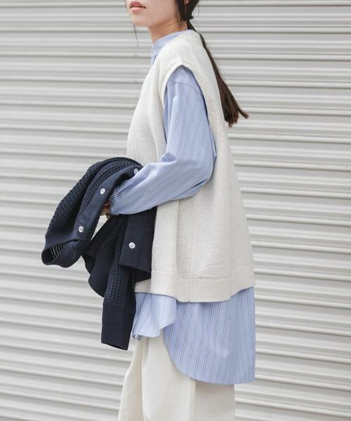 URBAN RESEARCH DOORS / アーバンリサーチ ドアーズ ベスト | FORK&SPOON　テープヤーンVネックニットベスト | 詳細12