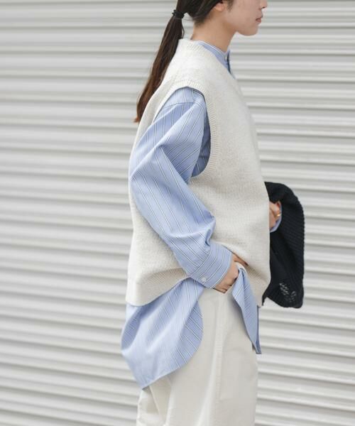 URBAN RESEARCH DOORS / アーバンリサーチ ドアーズ ベスト | FORK&SPOON　テープヤーンVネックニットベスト | 詳細14