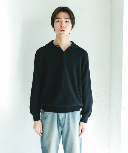 URBAN RESEARCH DOORS / アーバンリサーチ ドアーズ ニット・セーター | 『吸水速乾/防シワ/イージーケア/UVカット』DRYMIX カノコロングスリーブニットポロシャツ | 詳細8