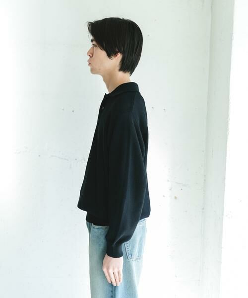 URBAN RESEARCH DOORS / アーバンリサーチ ドアーズ ニット・セーター | 『吸水速乾/防シワ/イージーケア/UVカット』DRYMIX カノコロングスリーブニットポロシャツ | 詳細9