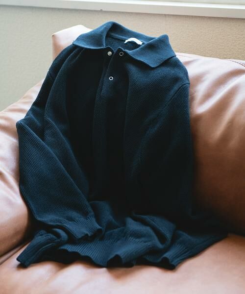 URBAN RESEARCH DOORS / アーバンリサーチ ドアーズ ニット・セーター | DRYMIX カノコロングスリーブニットポロシャツ（ブラック）