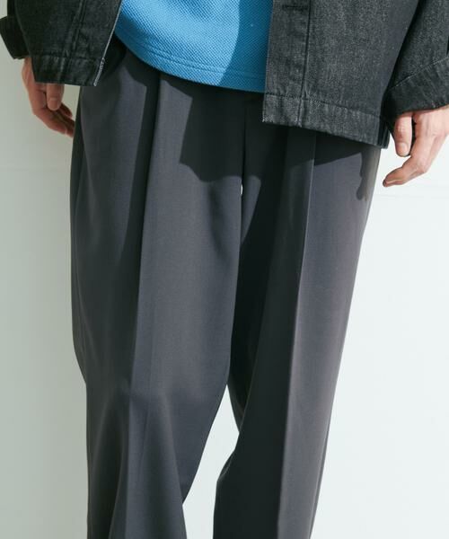 URBAN RESEARCH DOORS / アーバンリサーチ ドアーズ その他パンツ | 『UR TECH』完声2タックワイドトラウザー（チャコールグレー）