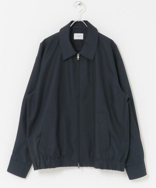 URBAN RESEARCH DOORS / アーバンリサーチ ドアーズ ブルゾン | ヘムシャーリング フルジップ ブルゾン（ネイビー）