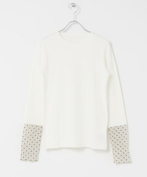 URBAN RESEARCH DOORS / アーバンリサーチ ドアーズ Tシャツ | 袖ドット柄切替ロングスリーブTシャツ | 詳細4