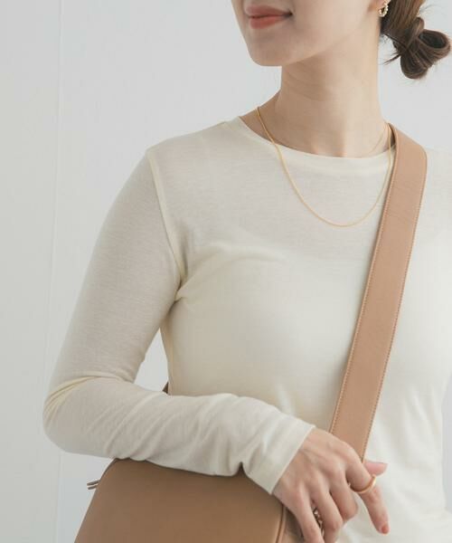 URBAN RESEARCH DOORS / アーバンリサーチ ドアーズ Tシャツ | リネン混シアーロングスリーブTシャツ（ホワイト系その他）