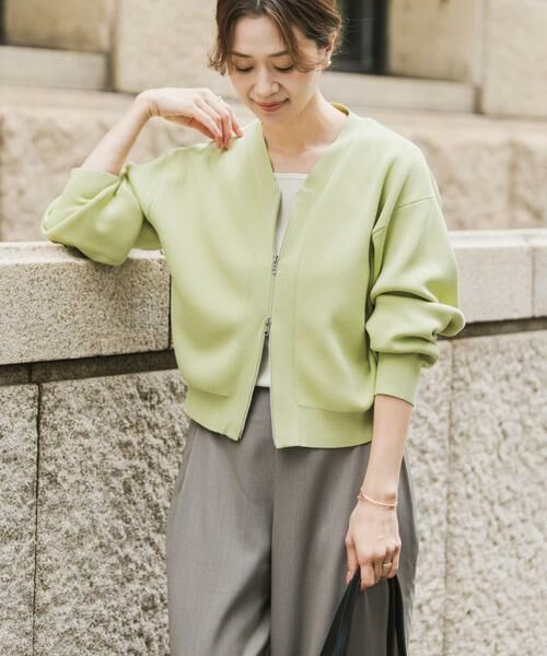 URBAN RESEARCH DOORS / アーバンリサーチ ドアーズ カーディガン・ボレロ | 『UR TECH Renew Knit』VネックZIPカーディガン | 詳細2