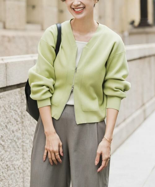 URBAN RESEARCH DOORS / アーバンリサーチ ドアーズ カーディガン・ボレロ | 『UR TECH Renew Knit』VネックZIPカーディガン | 詳細5