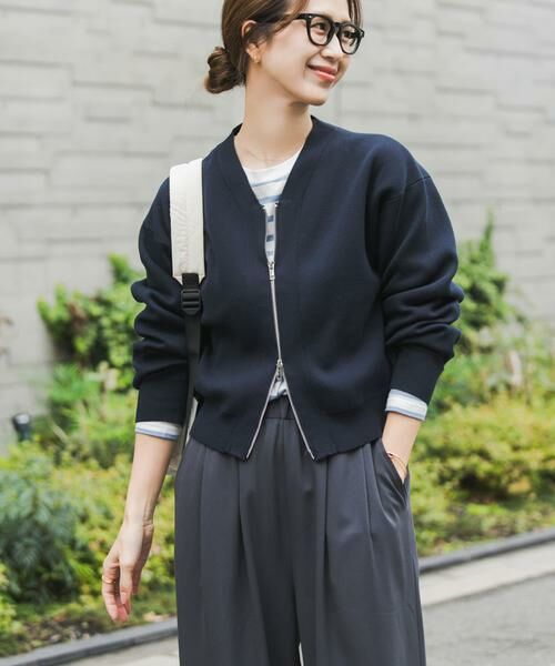 URBAN RESEARCH DOORS / アーバンリサーチ ドアーズ カーディガン・ボレロ | 『UR TECH Renew Knit』VネックZIPカーディガン | 詳細12