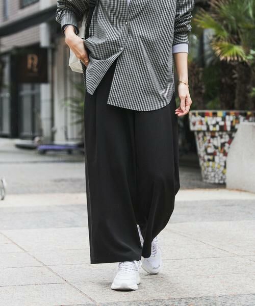 URBAN RESEARCH DOORS / アーバンリサーチ ドアーズ その他パンツ | 『UR TECH』完声9分丈ワイドパンツ（ブラック）