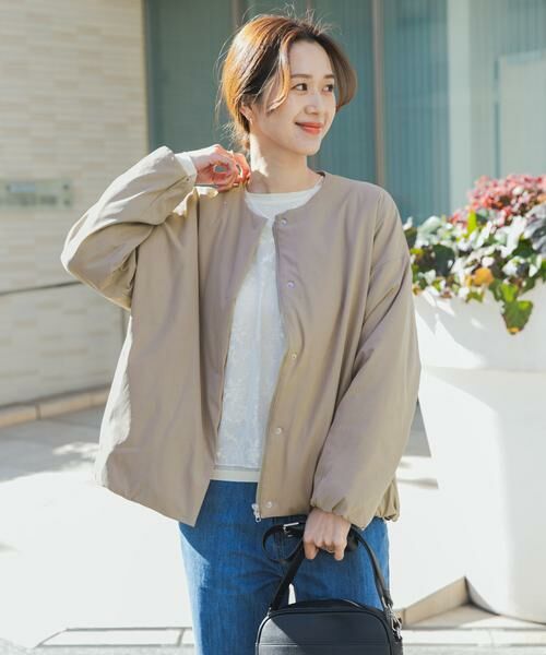 URBAN RESEARCH DOORS / アーバンリサーチ ドアーズ その他アウター | 撥水中綿ノーカラーコート | 詳細15