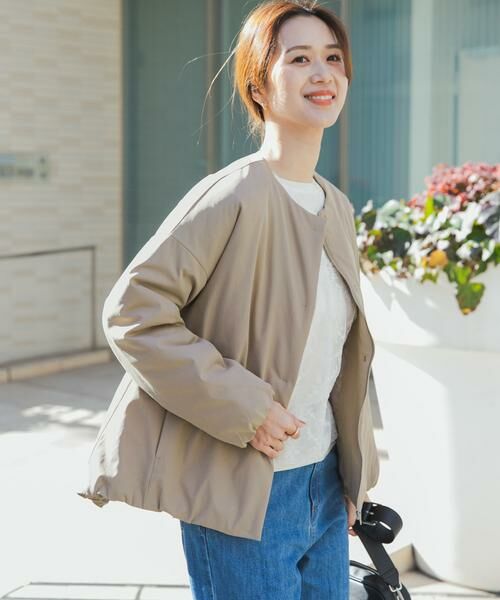 URBAN RESEARCH DOORS / アーバンリサーチ ドアーズ その他アウター | 撥水中綿ノーカラーコート | 詳細16