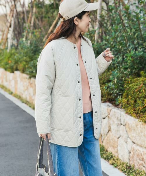 URBAN RESEARCH DOORS / アーバンリサーチ ドアーズ ダウンジャケット・ベスト | カポックキルトミドルジャケット（アイボリー）