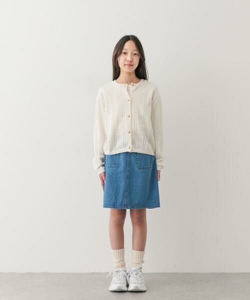 URBAN RESEARCH DOORS / アーバンリサーチ ドアーズ ニット・セーター | 『150サイズ』透かし編みカーディガン(KIDS) | 詳細11