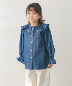 URBAN RESEARCH DOORS / アーバンリサーチ ドアーズ トップス | 『150サイズあり』フリルカラー刺繍ブラウス(KIDS)