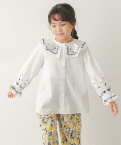 URBAN RESEARCH DOORS / アーバンリサーチ ドアーズ トップス | 『150サイズあり』フリルカラー刺繍ブラウス(KIDS)