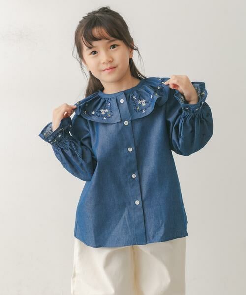 URBAN RESEARCH DOORS / アーバンリサーチ ドアーズ トップス | 『150サイズあり』フリルカラー刺繍ブラウス(KIDS) | 詳細3