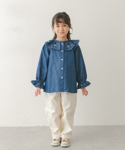 URBAN RESEARCH DOORS / アーバンリサーチ ドアーズ トップス | 『150サイズあり』フリルカラー刺繍ブラウス(KIDS) | 詳細4