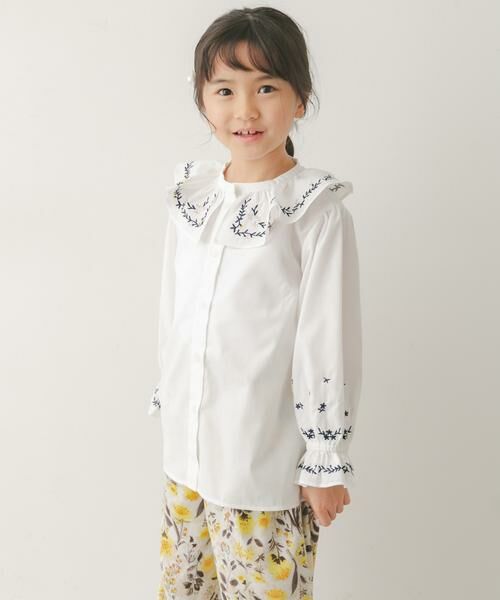 URBAN RESEARCH DOORS / アーバンリサーチ ドアーズ トップス | 『150サイズあり』フリルカラー刺繍ブラウス(KIDS) | 詳細13