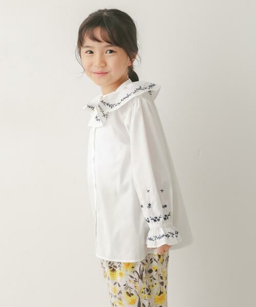 URBAN RESEARCH DOORS / アーバンリサーチ ドアーズ トップス | 『150サイズあり』フリルカラー刺繍ブラウス(KIDS) | 詳細14