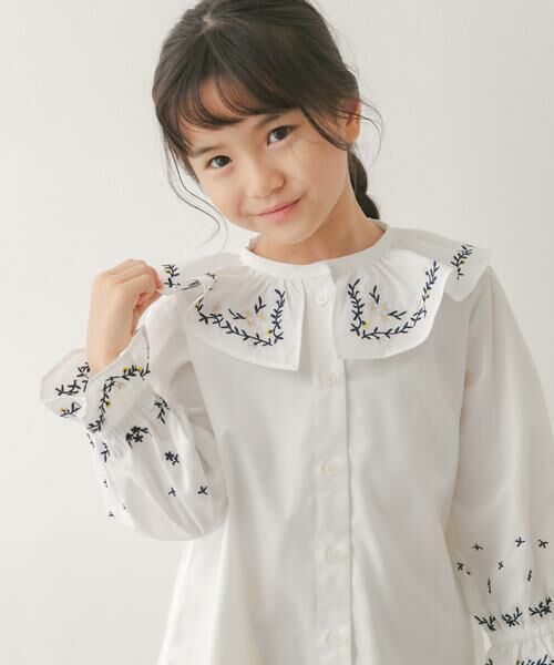 URBAN RESEARCH DOORS / アーバンリサーチ ドアーズ トップス | 『150サイズあり』フリルカラー刺繍ブラウス(KIDS) | 詳細17