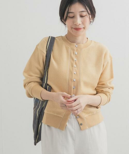 URBAN RESEARCH DOORS / アーバンリサーチ ドアーズ カーディガン・ボレロ | カットブークレーショートカーディガン（ベージュ系その他）