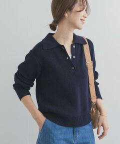 URBAN RESEARCH DOORS / アーバンリサーチ ドアーズ ニット・セーター | 衿付き畦ニット