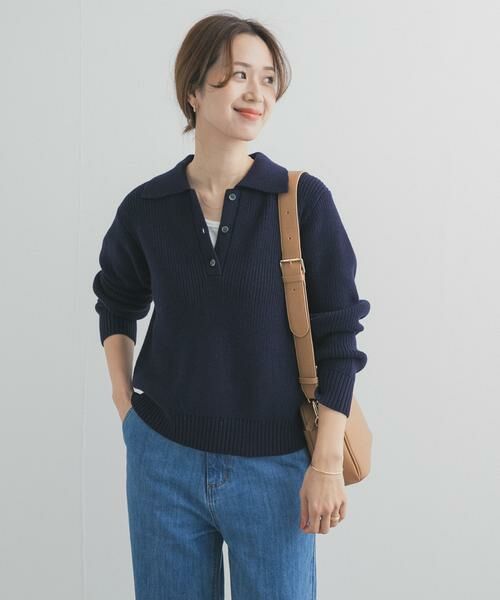 URBAN RESEARCH DOORS / アーバンリサーチ ドアーズ ニット・セーター | 衿付き畦ニット | 詳細2