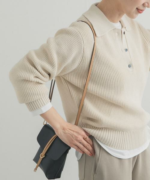 URBAN RESEARCH DOORS / アーバンリサーチ ドアーズ ニット・セーター | 衿付き畦ニット | 詳細18