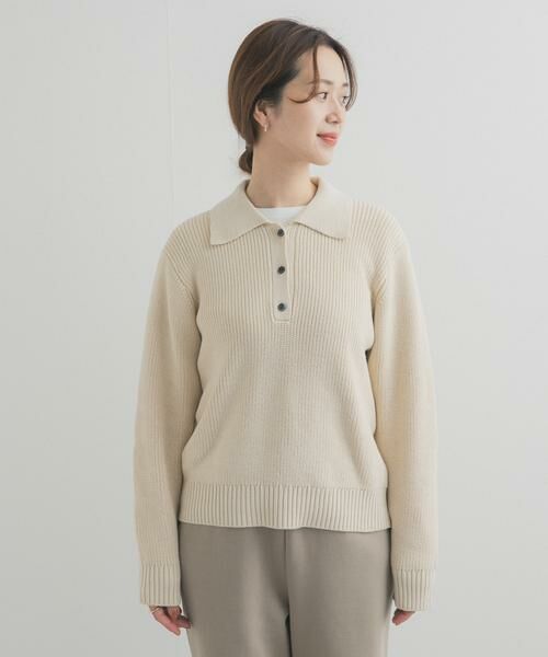 URBAN RESEARCH DOORS / アーバンリサーチ ドアーズ ニット・セーター | 衿付き畦ニット | 詳細20