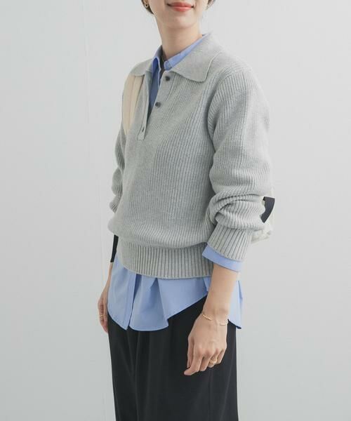 URBAN RESEARCH DOORS / アーバンリサーチ ドアーズ ニット・セーター | 衿付き畦ニット | 詳細25
