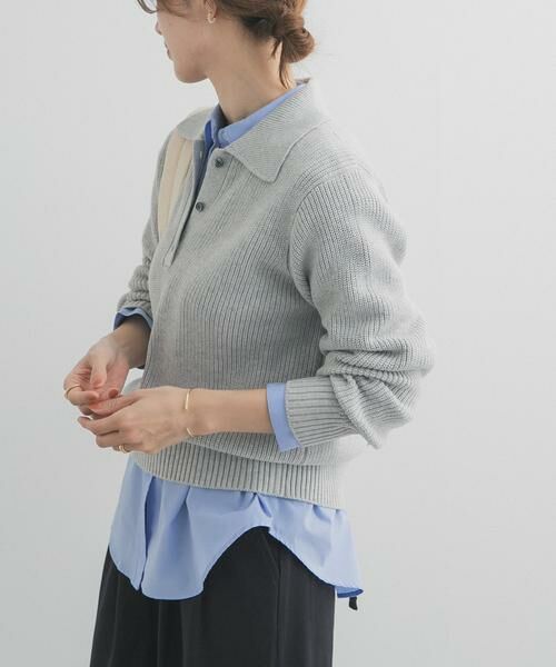 URBAN RESEARCH DOORS / アーバンリサーチ ドアーズ ニット・セーター | 衿付き畦ニット | 詳細26