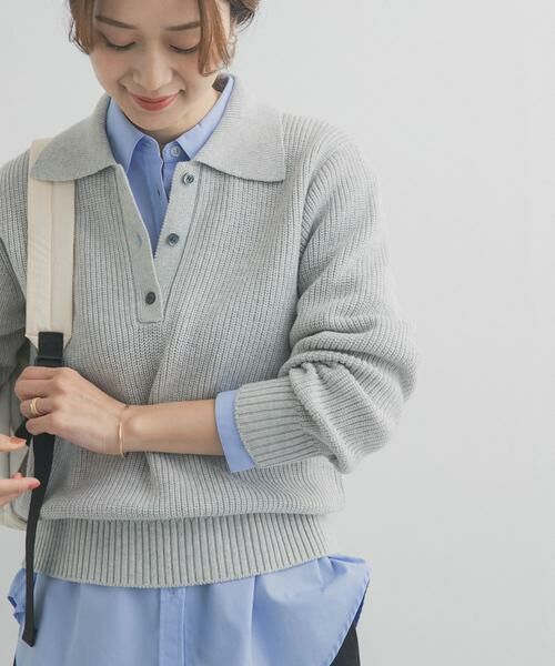 URBAN RESEARCH DOORS / アーバンリサーチ ドアーズ ニット・セーター | 衿付き畦ニット | 詳細29