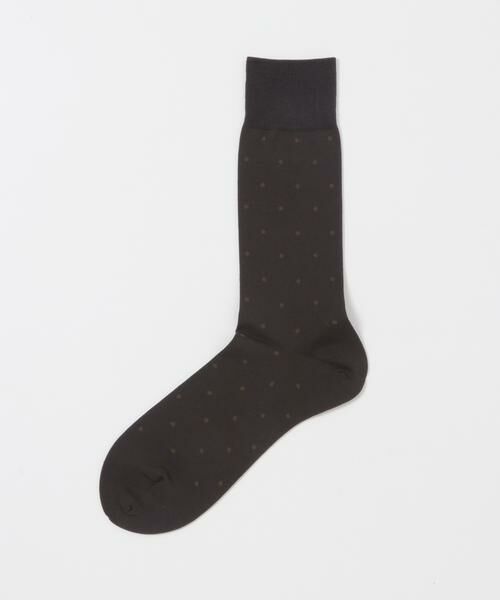 URBAN RESEARCH DOORS / アーバンリサーチ ドアーズ ソックス | LIFE STYLE TAILOR　ドット柄ドレスソックス（ブラウン）
