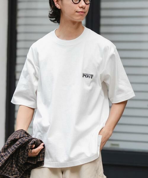 URBAN RESEARCH DOORS / アーバンリサーチ ドアーズ Tシャツ | FORK&SPOON　POSTワンポイントTシャツ（オフホワイト）