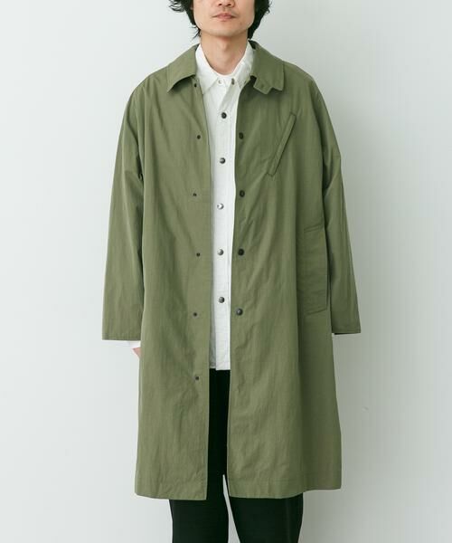 URBAN RESEARCH DOORS / アーバンリサーチ ドアーズ ステンカラーコート | THE NORTH FACE PURPLE LABEL　B.W.F.SOUTIEN COLLAR COAT（カーキ）