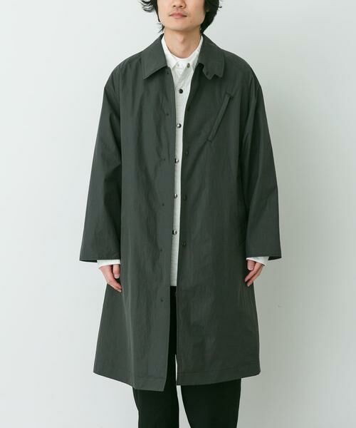 URBAN RESEARCH DOORS / アーバンリサーチ ドアーズ ステンカラーコート | THE NORTH FACE PURPLE LABEL　B.W.F.SOUTIEN COLLAR COAT（チャコールグレー）