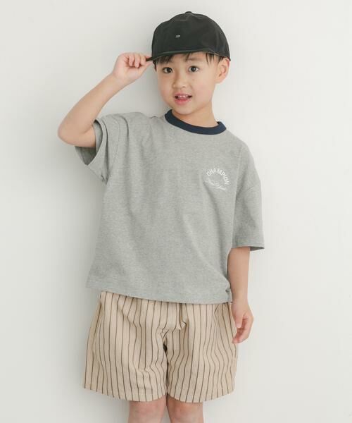 URBAN RESEARCH DOORS / アーバンリサーチ ドアーズ トップス | 『別注』CHAMPION×DOORS　リンガー刺繍ロゴTシャツ(KIDS) | 詳細1