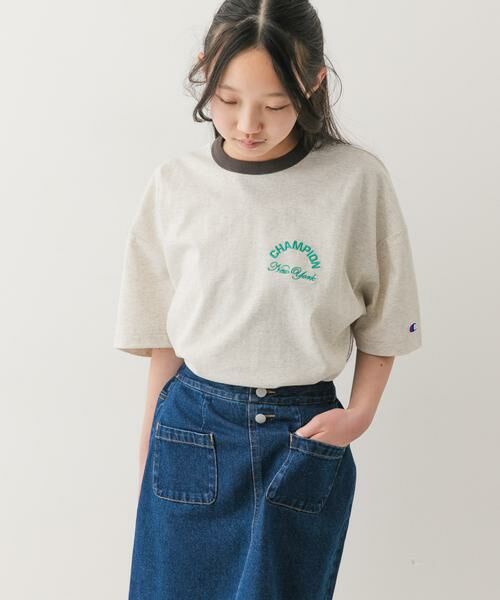 URBAN RESEARCH DOORS / アーバンリサーチ ドアーズ トップス | 『150サイズ』『別注』CHAMPION×DOORS　リンガー刺繍ロゴTシャツ(KIDS) | 詳細5