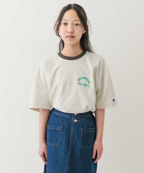 URBAN RESEARCH DOORS / アーバンリサーチ ドアーズ トップス | 『150サイズ』『別注』CHAMPION×DOORS　リンガー刺繍ロゴTシャツ(KIDS) | 詳細6