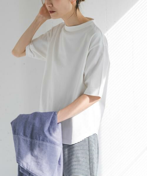URBAN RESEARCH DOORS / アーバンリサーチ ドアーズ Tシャツ | FORK&SPOON　ボトルネックショートスリーブTシャツ（オフホワイト）