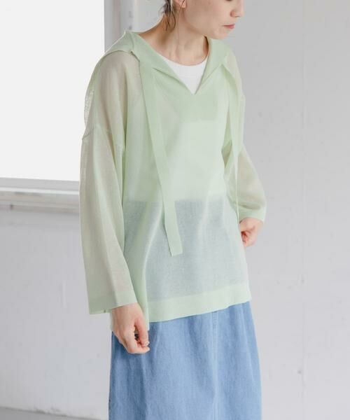 URBAN RESEARCH DOORS / アーバンリサーチ ドアーズ その他トップス | FORK&SPOON　セーラーカラーシアーニットプルオーバー | 詳細1